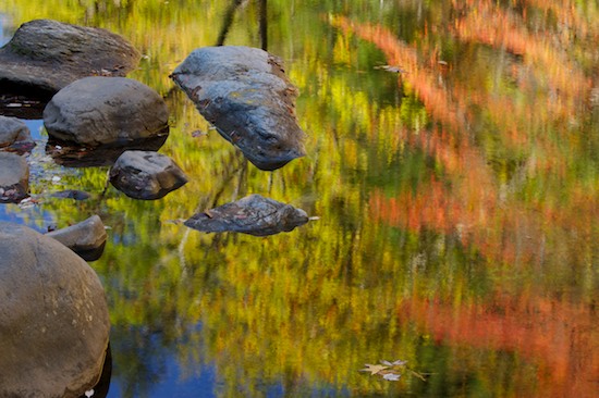 Abstract;Abstractions;Autumn;Boulder;Brook;Chatsworth;Chattahoochee National Forest;Creek;Fall;Foliage;Geological;Geology;Georgia;Holly Creek;Holly Creek Preserve;Leaf;Leafy;Leaves;Patterns;Reflection;Reflections;Rivulet;Rock;Rock Formations;Rocks;Shapes;Stone;Stones;Stream;Streamlet;Striation;Textures